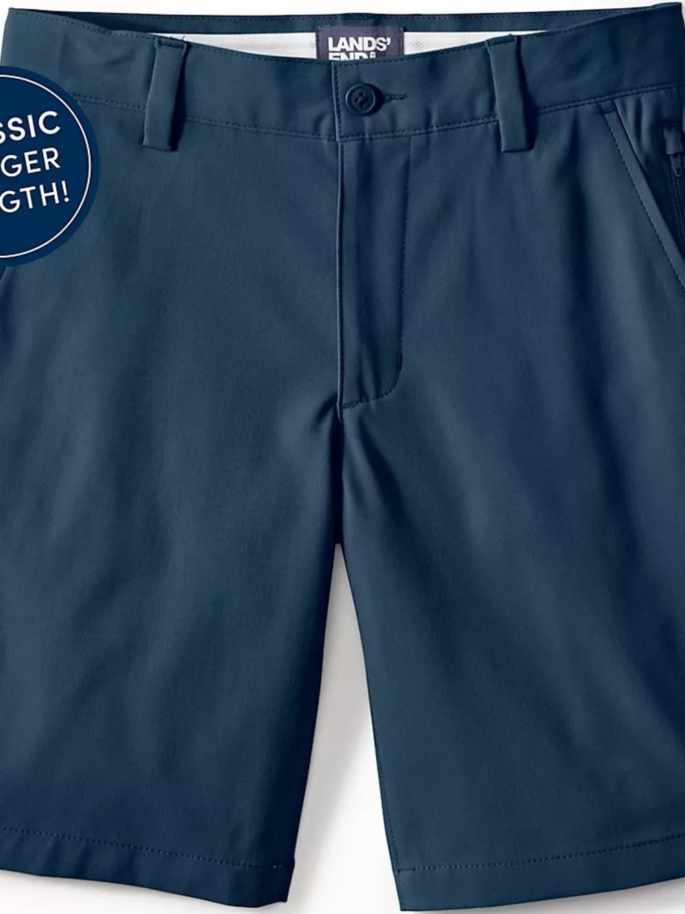 Lands' End Kids  Flat Front Shorts in Navy
